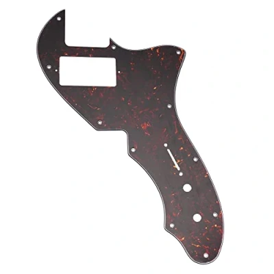 Image of Musiclily Pro 11 Holes Single H Guitar Pickguard For USA Fender 69 Tele Thinline Style Electric Guitar, 4ply Tortoise Shell
