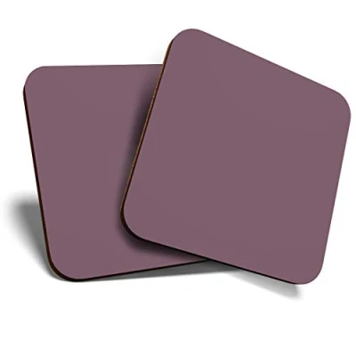 Image of 2 x Square Coasters Plum Purple Colour Block Cork Backed Home Kitchen Accessory Tea Coffee Mug Mat #46139