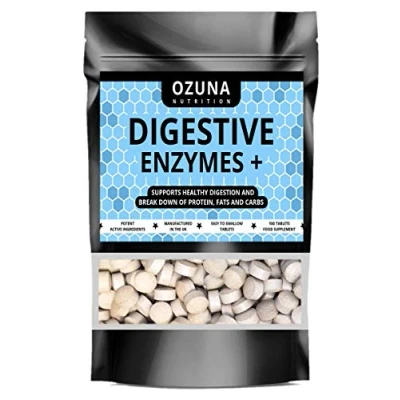 Image of Digestive Enzymes for Optimal Digestion Support, Flatulence &amp; Bloating Relief with Betaine HCL Peppermint, Gut Health Supplement 100 Tablets