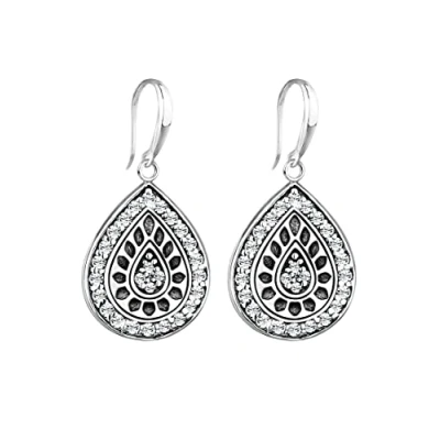Image of Elli Earrings 925 Sterling Silver Drop Vintage Crystals