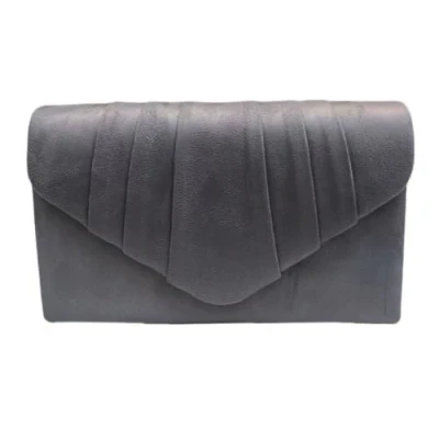 Image of LeahWard Women&#039;s Suede Clutch Handbags Purse Wedding Bags 308 (Charcoal)