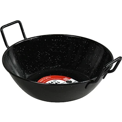 Image of Sterling Ventures Non Stick Deep Frying Kadai Enamel Coated Wok (24cm)