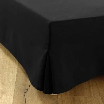 Image of Bed Skirt 160 x 200 cm Black 4 Sides