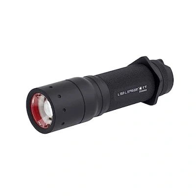 Image of Ledlenser Police Tac Torch PTT, x3 AAA Battery, Super Bright 280 Lumens, Lightweight, Long Distance Spotlight, Anti Roll Protection, Hiking, Dog Walking, Camping Torch, Up to 25 Hour Battery Life.