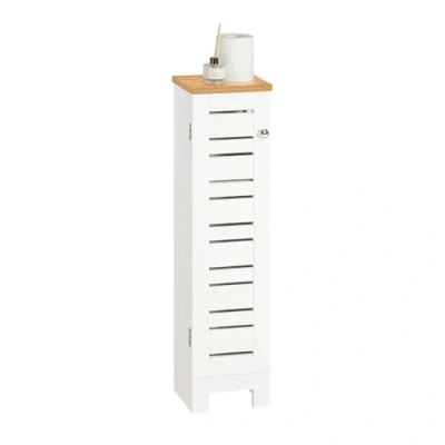 Image of SoBuy BZR85 W, Bathroom Toilet Paper Roll Holder Cabinet Storage