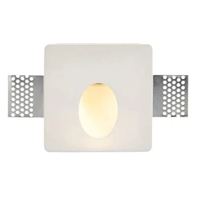 Image of ZEKE Trimless Plaster in Square Anti Glare LED Wall Light Paintable Seamless Feature Lighting Warm White 3000K