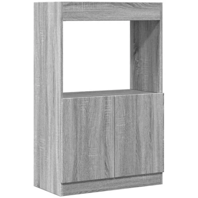 Image of vidaXL Highboard Sideboard Cabinet Grey Sonoma Engineered Wood with Ample Storage for Living Room, Bedroom, Office 63x33x100 cm