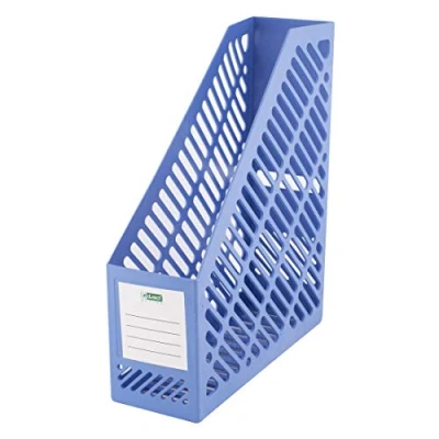 Image of D.RECT Magazine Rack in Classic Design for Organised Storage of Documents, Booklets and Folders up to A4 C4 Width 90 mm Blue,110581