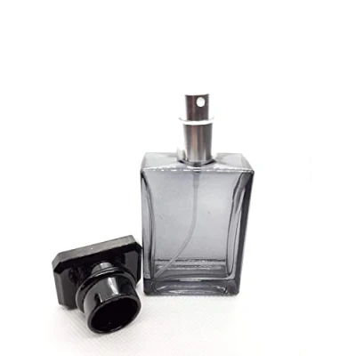 Image of Zénitude Glassworks Empty Glass Perfume Spray Bottle Rectangular Transparent Grey (50ml)