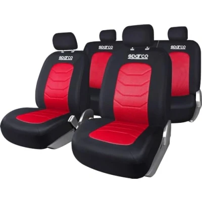Image of Sparco SPC1019RS 11 Piece Car Seat Cover Set, S Line Corsa, Red