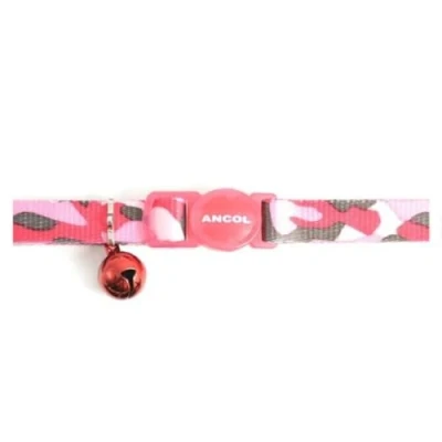 Image of Ancol Camouflage Cat Collar with safety buckle Pink