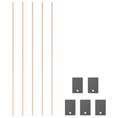 Image of stonylab 5 Pack Graphite Plate, 99.99% 1 * 10 15 mm Anode Flat Metal Foil Electrode with Copper Wire for Cell Lab Research