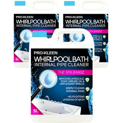 Image of Pro Kleen Whirlpool Bath Internal Pipe Cleaner (15L) Provides a Deep, Hygienic Clean to Remove Limescale, Soap, Oil, Grease &amp; Unpleasant Smells from Pipes