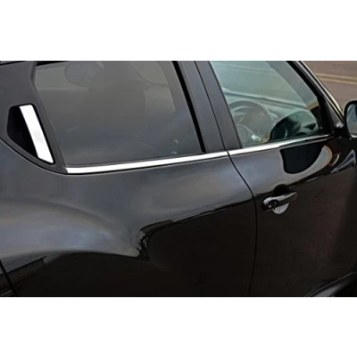Image of Chrome Side Door Window Sill Trim Set Covers To Fit Juke (2010+)
