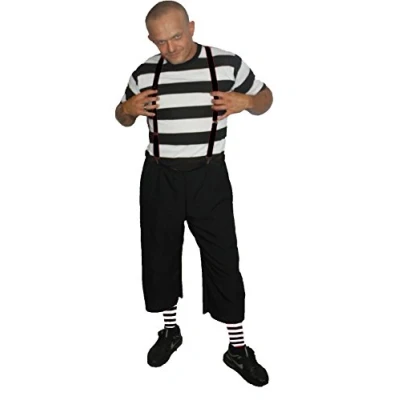 Image of The Dragons Den Mens Black &amp; White Pugsley Adams Halloween Family Fancy Dress Costume [S M]
