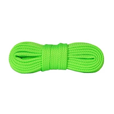 Image of Kaps Sneakers Laces, quality durable shoe laces for casual footwear, made in Europe, 1 pair, many colours and lengths, 120 cm 47 inch 7 to 9 eyelet pairs, Willow Green Fluorescent