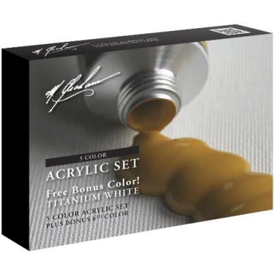Image of M. Graham 6 Colour Acrylic Paint Primary Bonus Set, 60ml Tube
