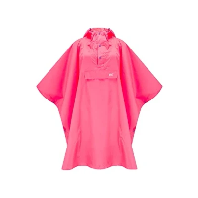 Image of Mac in a Sac Poncho Packable Waterproof Cape for Men &amp; Women Lightweight, Windproof Breathable Rain Jacket with Hood Cycle Wrist Straps Neon Watermelon