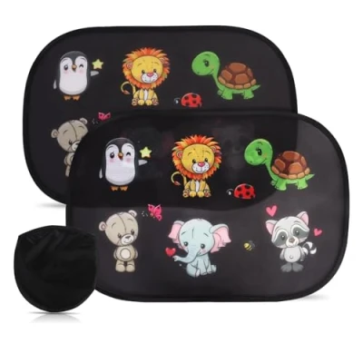 Image of Jiusely 2pc Car Window Shades for Baby, Sun Shade Sunshade Baby,Sun Visor With UV Protection, 47 x 30 cm 8 Suction Cups