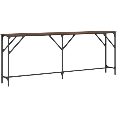Image of vidaXL Console Table Brown Oak 200x29x75 cm Engineered Wood