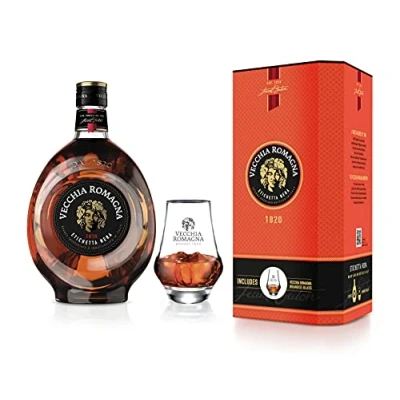 Image of Vecchia Romagna Etichetta Nera Brandy Giftpack with Glass 70cl