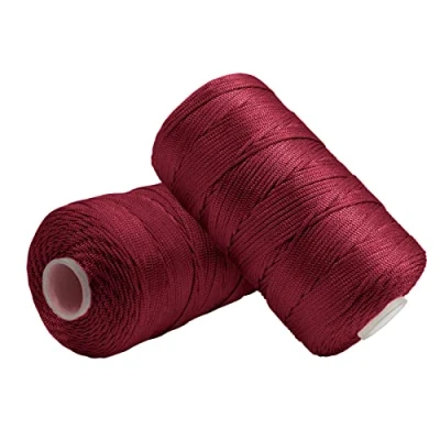 Image of Uiopa Macrame Cord 1.5mm x 400m, Nylon Yarn for Crochet and Knitting, Maroon String Craft Rope Wall Hangings, Dream Catchers, Jewelry Making, DIY Projects