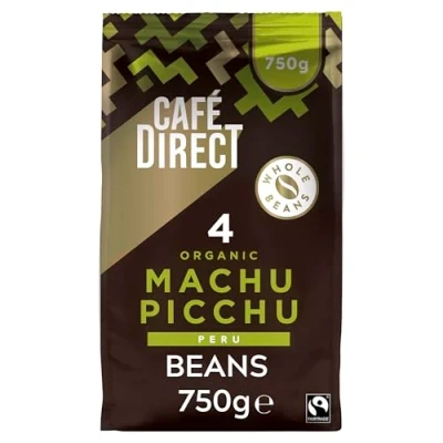 Image of Cafédirect Machu Picchu Coffee Beans, Medium Dark Roast, Organic and Fairtrade, 100 Percent Arabica 750 g