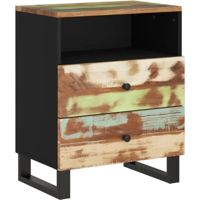 Image of vidaXL Bedside Cabinet 50x33x62cm Solid Wood Reclaimed&amp;Engineered