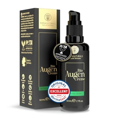 Image of ORGANIC Eye Cream 50 ml + Hyaluronic Acid 100% vegan MADE IN GERMANY for dark circles and puffy eyes Reduces crow feet &amp; Under