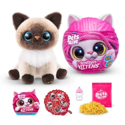 Image of Pets Alive Smitten Kittens Mooloo, Surprise Kitten Plush, Ultra Soft Plushies, Interactive Toy Pets, Electronic Pet Kitten, Ages 3+ (Mooloo)