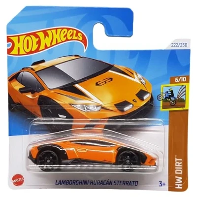 Image of Hot Wheels Lamborghini Hurricane Sterrato HW Drift 6/10 (222/250) HRY87 Orange 2024 + Protector Short Card Frikimonkey