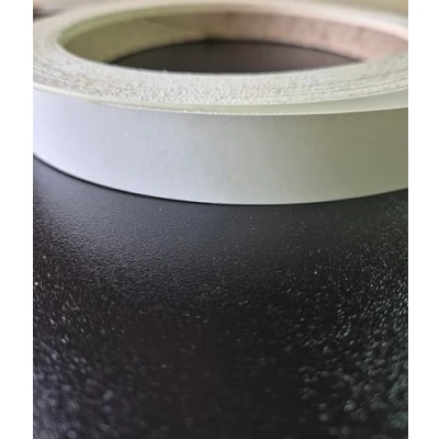 Image of White Melamine Edging Tape 50mm. Iron on pre glued 5m roll. Can be Trimmed to Size.