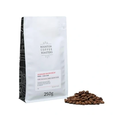 Image of Rounton Coffee Roasters 250g Decaf Beans Chemical Free Sparkling Water Decaffeinated Freshly Roasted Caffeine Espresso Specialty