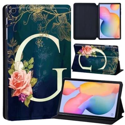 Image of Case for Samsung Galaxy Tab S6 Lite 10.4&quot; 2024/2022/2020, SM P620/P625/P610/P613/P615/P619 Tablet Cover Trifold Stand Folio Soft TPU (initial letter G)