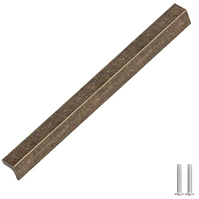 Image of Decoranddecor Contemporary Pull Handles Solid Metal for Cabinets (224mm Between Hole Centres, Antique Brass)