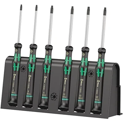 Image of Wera 2067/6 TORX® BO Kraftform Micro Screwdriver Set, for electronic applications, TX7 TX20, 6 Piece, 05118154001