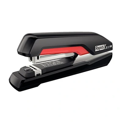 Image of Rapid Supreme S17 Full Strip Stapler, 30 Sheet Capacity, Super Flat Clinch Stapling, Black/Red, 5000538