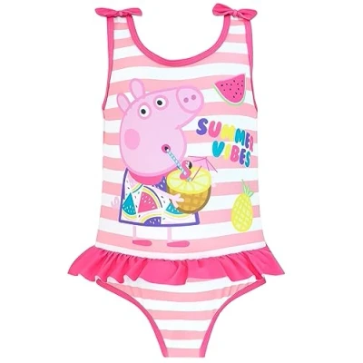 Image of Peppa Pig Swimsuit Girls Swimming Costume Summer Girls&#039; One Piece Swimsuits Pink 18 24 Months