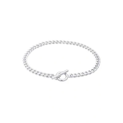 Image of Elli Bracelet Ladies Curb Chain Basic With Bar Clasp In 925 Sterling Silver
