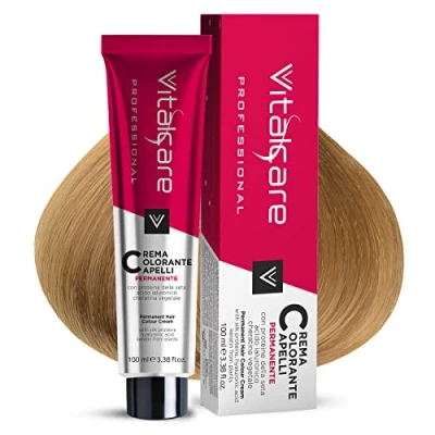 Image of Vitalcare Professional Permanent Coloring, Hair Coloring Cream, Dye with Silk Proteins, n 9/00, Very Light Blonde, 100ml