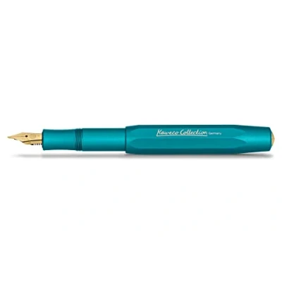 Image of Kaweco COLLECTION fountain pen Iguana Blue I Premium with gold plated steel nib and iridium tip for ink cartridges Sport 13 cm Nib: F (Fine)