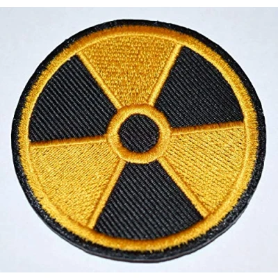 Image of Radiation Yellow &amp; Black World Iron on Sew Embroidered Patch
