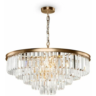 Image of Classic Revero 12 Light Brass Pendant Ceiling