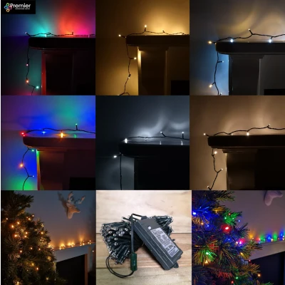 Image of Premier Decorations 100 LED Multi Action Battery Operated TreeBright, Warm White