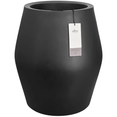 Image of elho june Split High 46 Plant Pot for Indoor &amp; Outdoor 100% Recycled Plastic Ø 46.0 x H 53.6 cm Black/Black