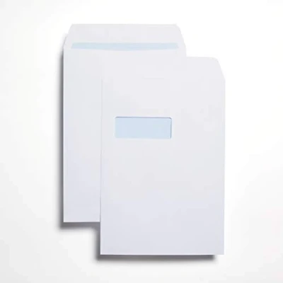 Image of Indigo® C4 White Window Envelopes Self Seal Pocket Pack of 250