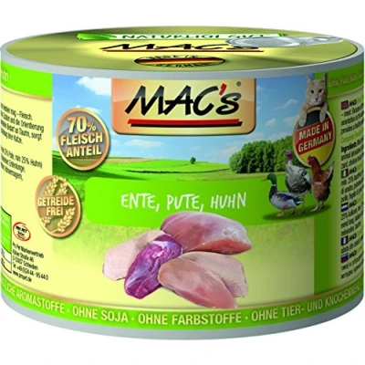Image of MAC&#039;s Cat Duck, Turkey &amp; Chicken (Grain Free) 6 x 200 g