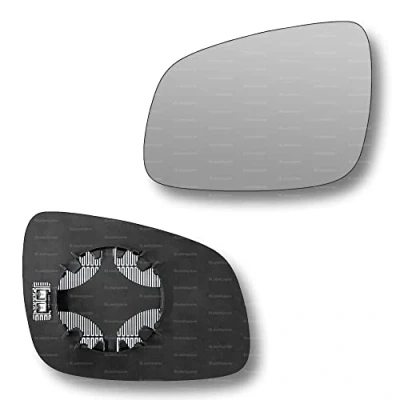 Image of Less4spares Replacement Wing Mirror Glass Left Compatible with Chevrolet Spark 2009 2015 CLIP ON Passnager Near Side N/S Heated Convex