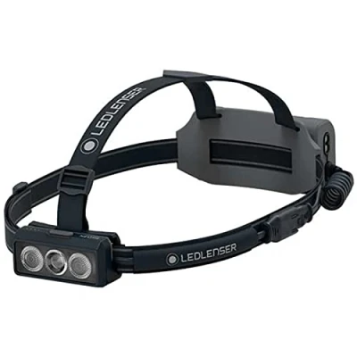 Image of Ledlenser NEO9R Rechargeable Outdoor LED Head Torch, Running Headlamp with Chest Strap, Super Bright 1200 Lumens Headlamp, Fishing Hiking Equipment, Up to 120 Hours Charge (Grey/Black)