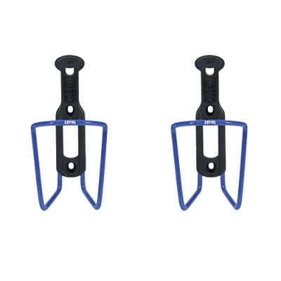 Image of ZEFAL Pack of 2 Aluminium Plast 124 Bicycle Bottle Cages Holder for All Types Bikes Lightweight and Robust Blue